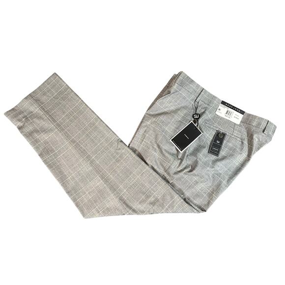NWT Sean John Flat Front Stretch Pants 38x30 Gray Yellow $135 - Picture 1 of 5